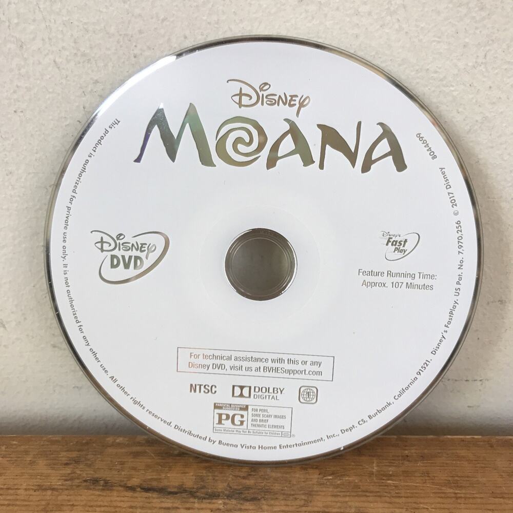 Disney Moana 2017 Movie DVD Disc